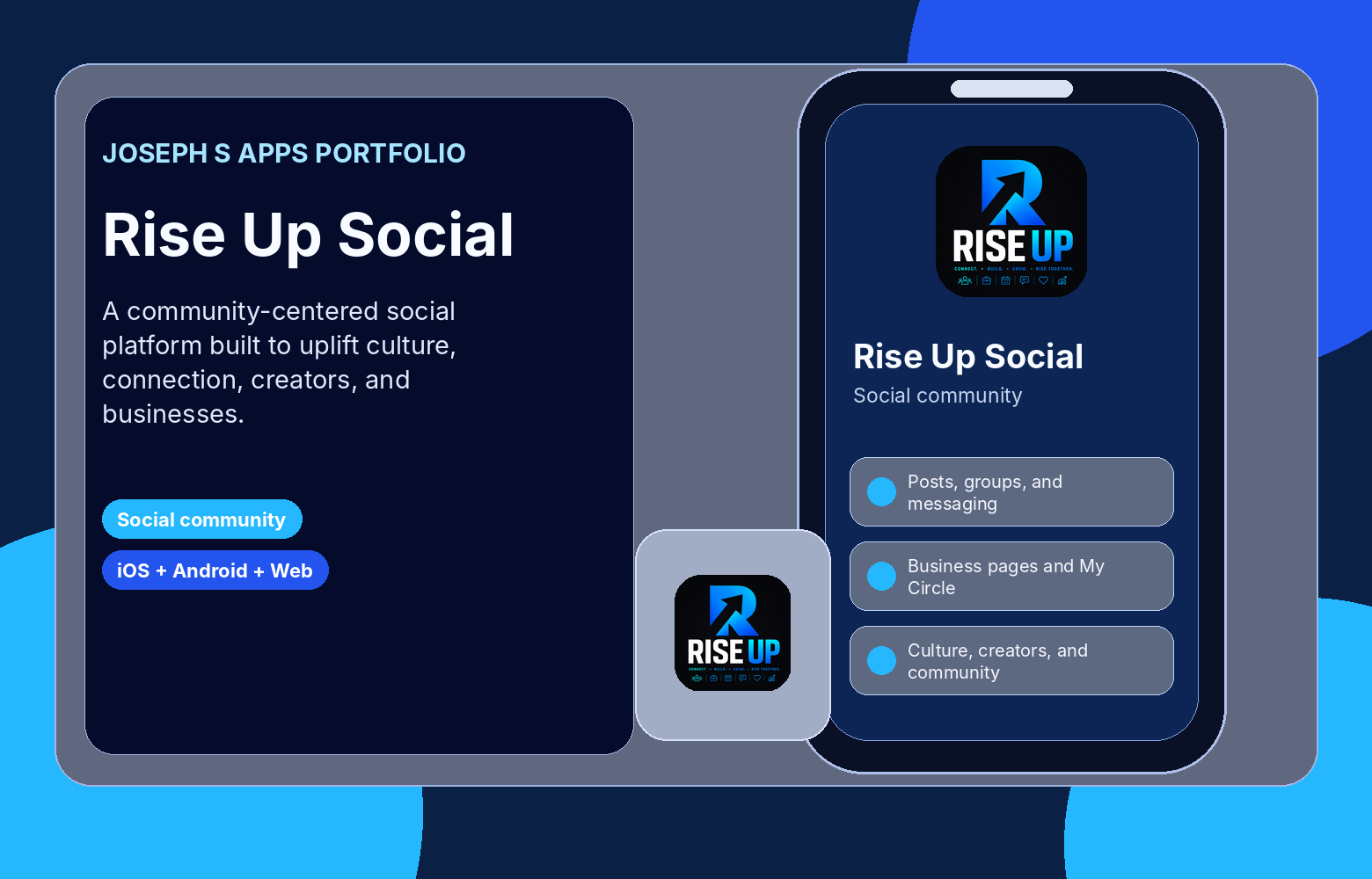Promotional graphic for Rise Up Social