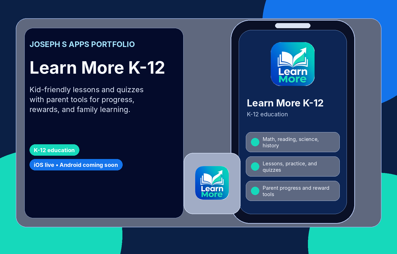 Promotional graphic for Learn More K-12