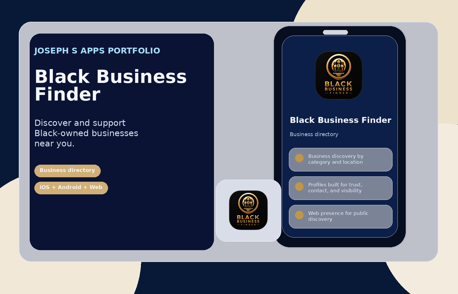 Promotional graphic for Black Business Finder