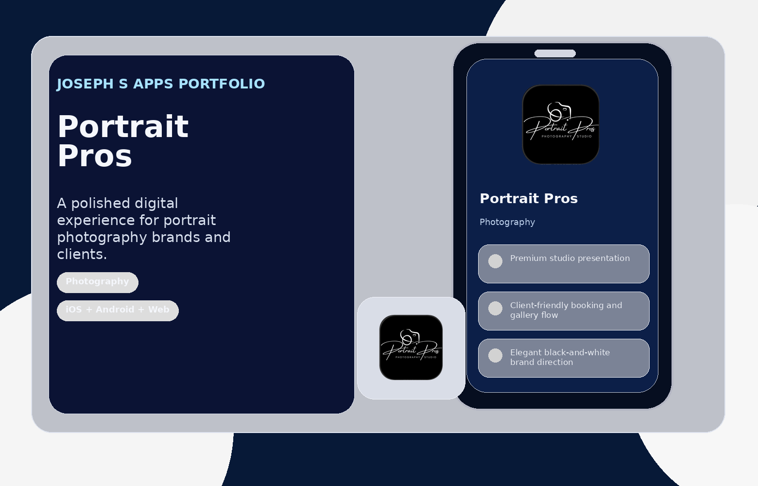Promotional graphic for Portrait Pros